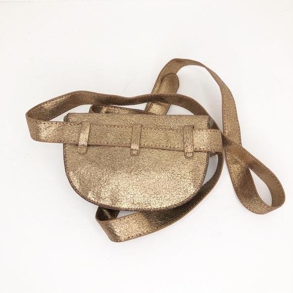 Heart moon star olive green with copper color block, canvas waist purse - Picture 8 of 13